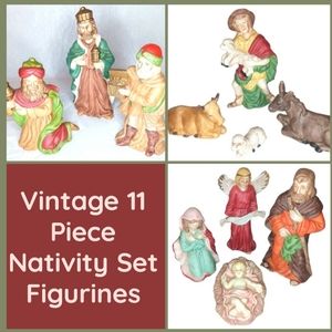 Vintage Nativity 11 Piece Set Figurines | EUC | Porcelain